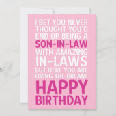 「面白い誕生日カード　義理の息子へ　皮肉」 招待状 (正面)