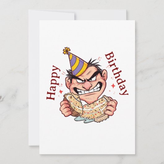面白い誕生日ステッカー サンキューカード (正面)