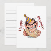 面白い誕生日ステッカー サンキューカード (正面/裏面)