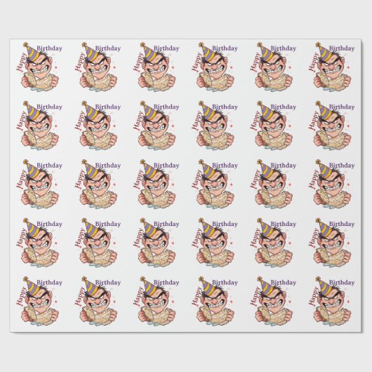 面白い誕生日ステッカー ラッピングペーパー (フラット)