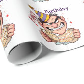 面白い誕生日ステッカー ラッピングペーパー (ロールコーナー)