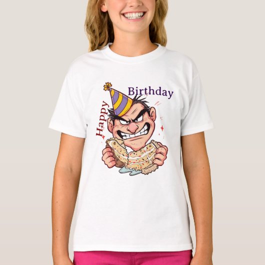 面白い誕生日ステッカー Tシャツ (正面)