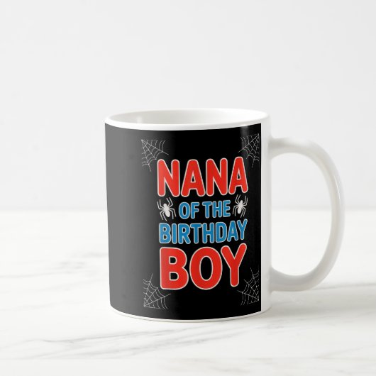 面白い誕生日少年のクモのテーマの言うおばあちゃん コーヒーマグカップ (右)