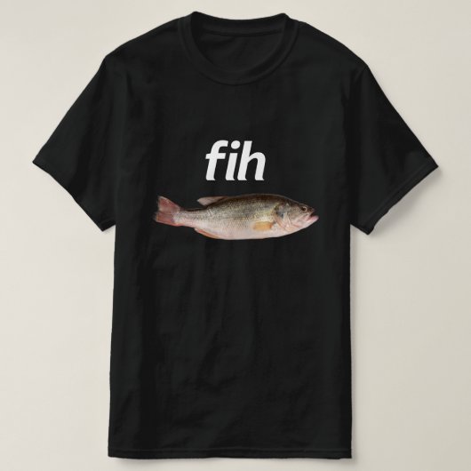 面白い誤植の魚のミーム ジョーク 冗談 Tシャツ (デザイン正面)