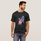 面白い豚のスキーデザインギフト 冬の休日 Tシャツ (正面フル)