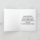 面白い豚の日焼けカード - かわいい豚の誕生日 カード (内部)