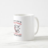 面白い賢い人々 牛 ビンテージ彫刻Tシャツ D コーヒーマグカップ (正面右)