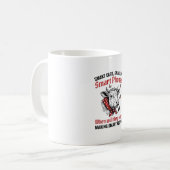 面白い賢い人々 牛 ビンテージ彫刻Tシャツ D コーヒーマグカップ (正面左)