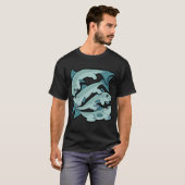 面白い賢い釣りボートデザイン Tシャツ (正面フル)