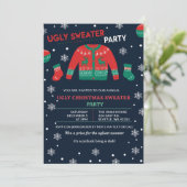 面白い赤い緑のダサいクリスマスセーター パーティー 招待状 (スタンド正面)