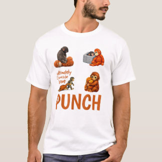 面白い赤ちゃんサルパンチかわいい霊長類のユーモア Tシャツ