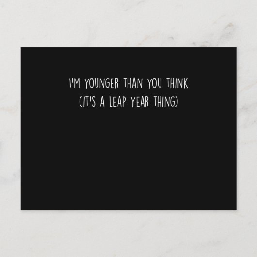 面白い跳躍者うるう年赤ちゃんステートメント私は若いＴ ポストカード (正面)