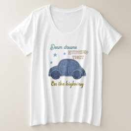 面白い車のスローガン プラスサイズTシャツ