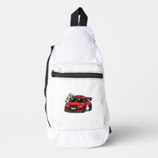 面白い車好きのショルダーバッグ | 赤いクールカー スリングバッグ