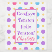 面白い退職 おめでとう 年金 カラフル ワインラベル (シングルラベル)