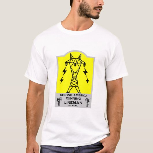 面白い送電線作業員マグカップ - 電力線作業員ギフト - 電気 Tシャツ (正面)