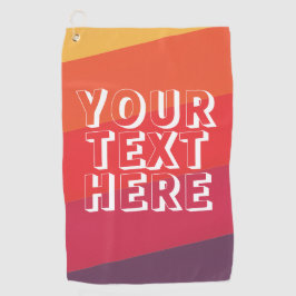 面白い週末スクランブルレトロサンセット追加テキスト ゴルフタオル