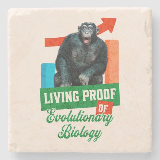 面白い進化生物学チンパンジーハumor ストーンコースター (正面)