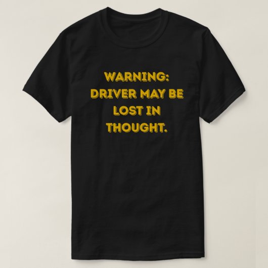 面白い運転手の黄色い文字 Tシャツ (デザイン正面)