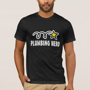 面白い配管のヒーローのスローガンが入った配管工のTシャツ Tシャツ