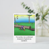 面白い重力の漫画アートギフト！ ポストカード (スタンド正面)