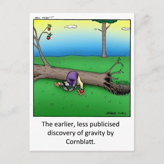 面白い重力の漫画アートギフト！ ポストカード (正面)