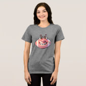 面白い野球のキャラクター トライブレンドTシャツ (正面全面)
