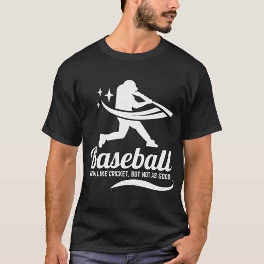 面白い野球クリケットスポーツ Tシャツ (正面)