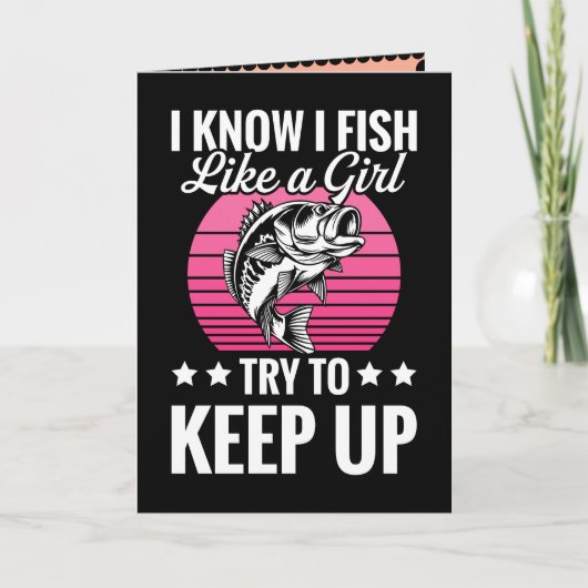 面白い釣りのテーマ カード (正面)