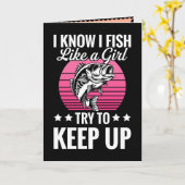 面白い釣りのテーマ カード (黄色い花)