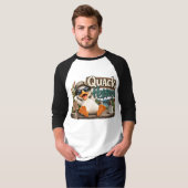面白い釣りアヒルのデザイン Tシャツ (正面フル)