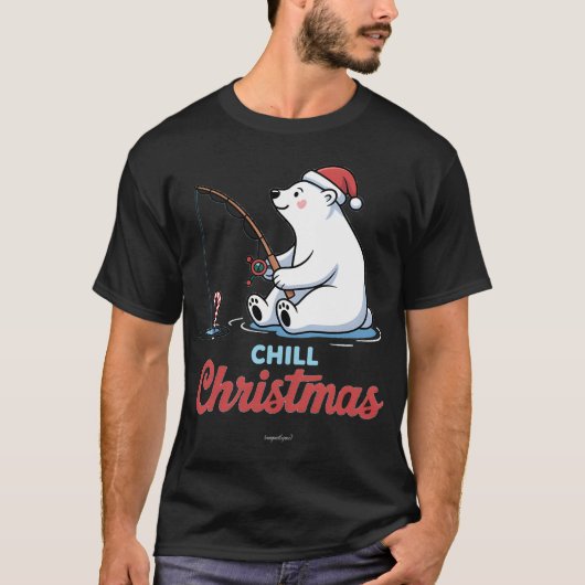 面白い釣りクリスマスフィッシュ Tシャツ (正面)