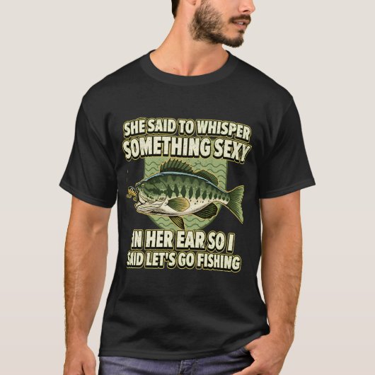 面白い釣りクリスマスフィッシュ Tシャツ (正面)