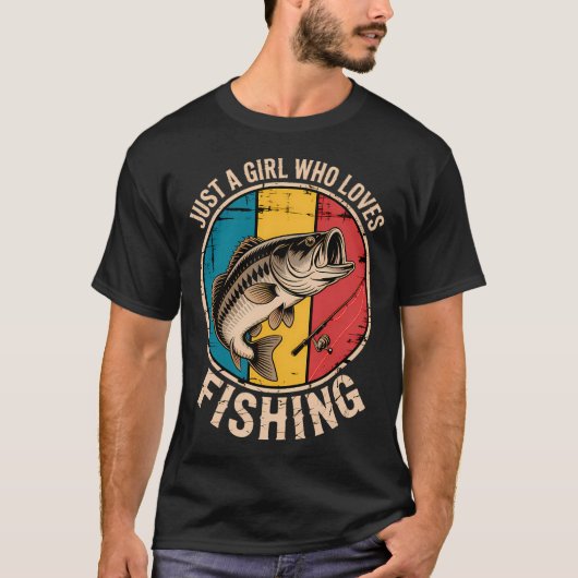 面白い釣りジョーク 釣り人 魚 かわいい Tシャツ (正面)