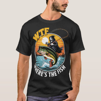 面白い釣りドクロジョーク Tシャツ