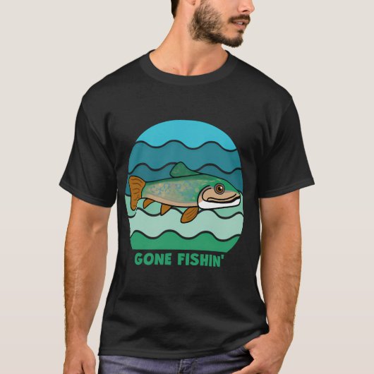 面白い釣りニジマス Tシャツ (正面)
