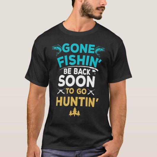 面白い釣りハンター釣り人 Tシャツ (正面)