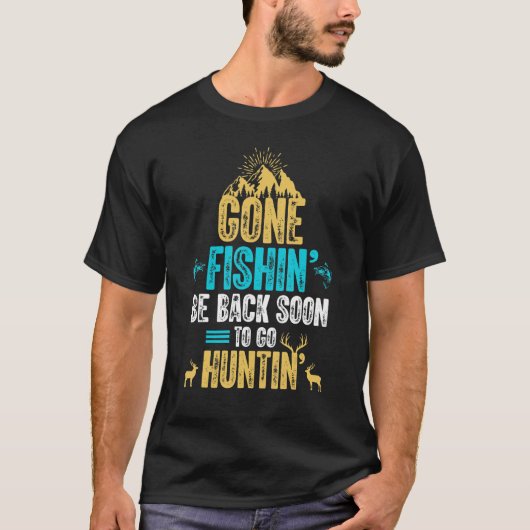 面白い釣りハンターTシャツ狩猟釣り人パパ Tシャツ (正面)