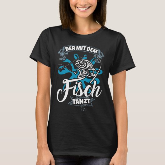 面白い釣り人の贈り物 魚が踊る Tシャツ (正面)