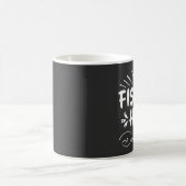 面白い釣り人、髪は気にしない釣り コーヒーマグカップ (中央)