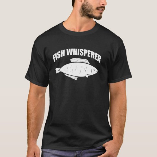 面白い釣り人 魚のささやき人 Tシャツ (正面)
