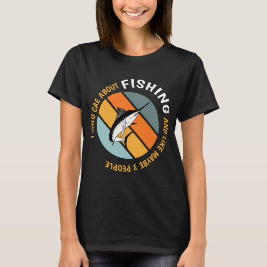 面白い釣り好き - 釣りだけが私の関心事 d tシャツ (正面)
