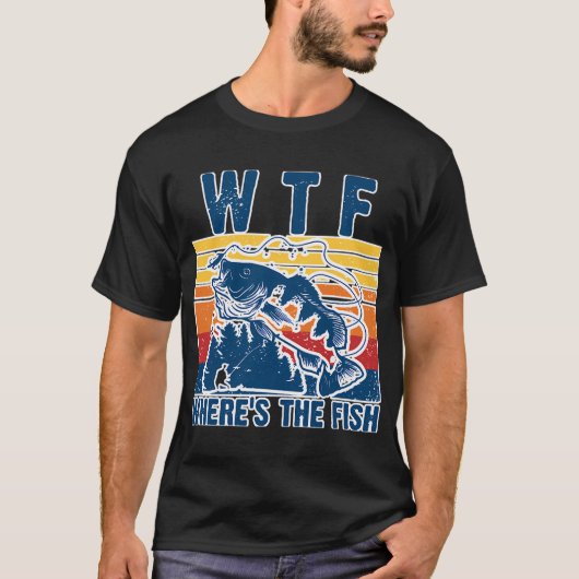 面白い釣り釣り釣り釣り人 Tシャツ (正面)