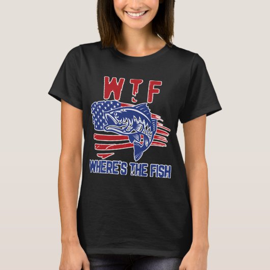 面白い釣り釣り釣り釣り人 Tシャツ (正面)