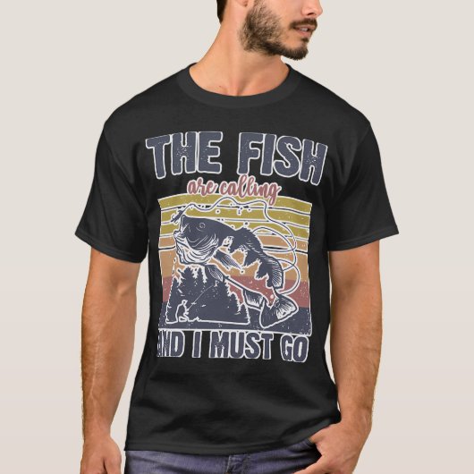 面白い釣り釣り釣り釣り人 Tシャツ (正面)