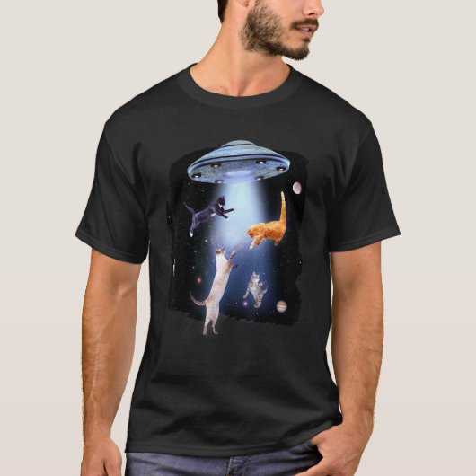 面白い銀河の猫宇宙子猫惑星銀河1 Tシャツ (正面)