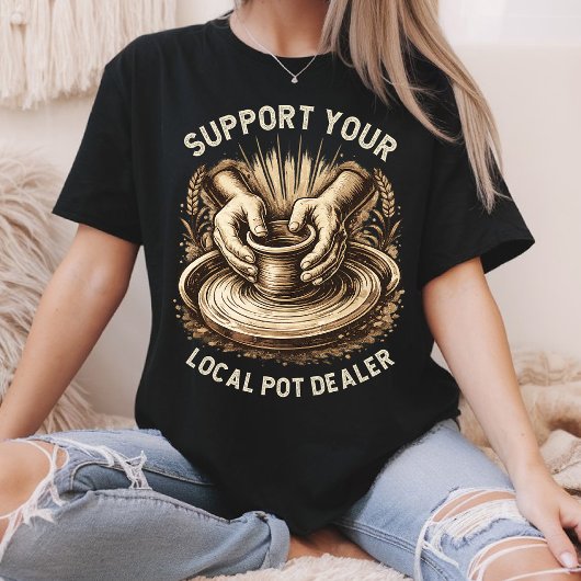 面白い陶芸 ローカル陶芸ディーラーを応援 アーティスト Tシャツ