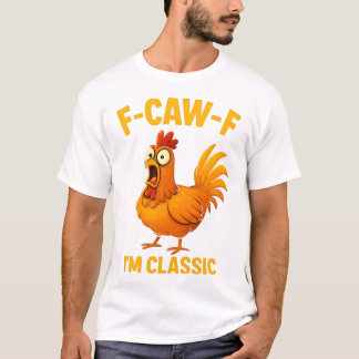 面白い雄鶏Tシャツ: F-CAW-F クラシックチキン、Fa Tシャツ