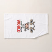 面白い雌牛ビンテージ彫刻Tシャツデザイン_1 ハンドタオル (ハンドタオル)