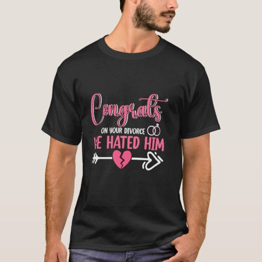 面白い離婚パーティーサポートチーム Tシャツ (正面)